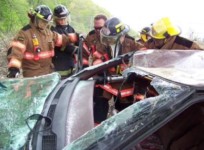 Kayleigh as a volunteer firefighter