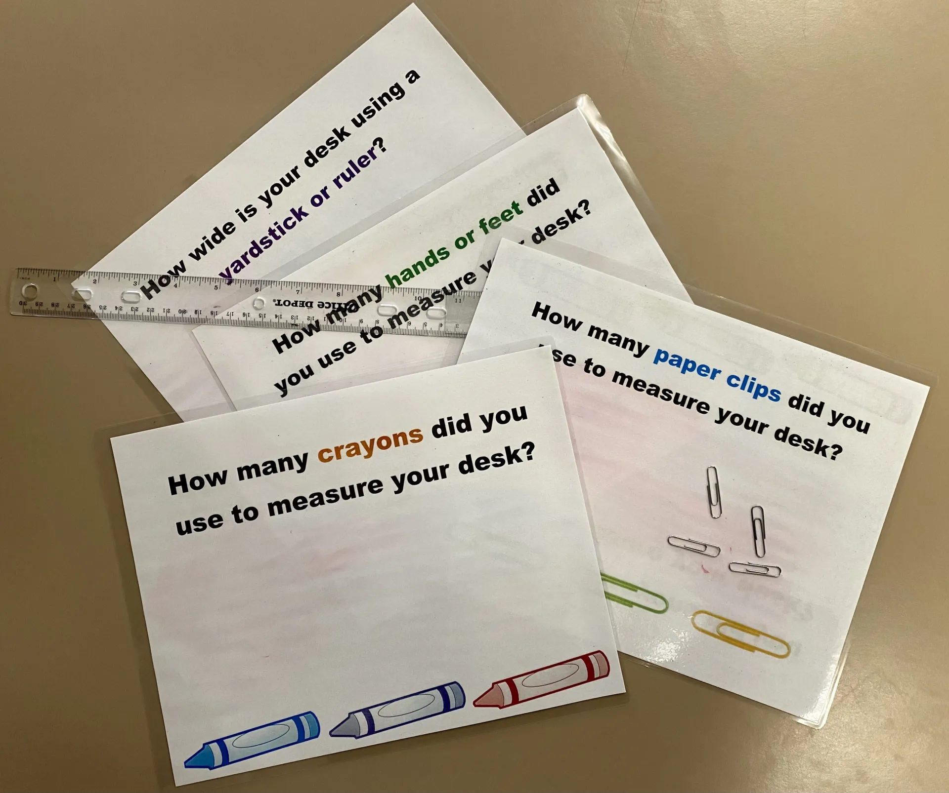 Measuring With Rulers/Crayons/Paperclips Measurement Experiment