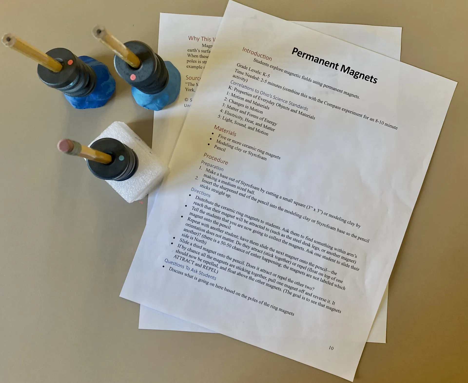 Permanent Magnets Magnetism Experiment