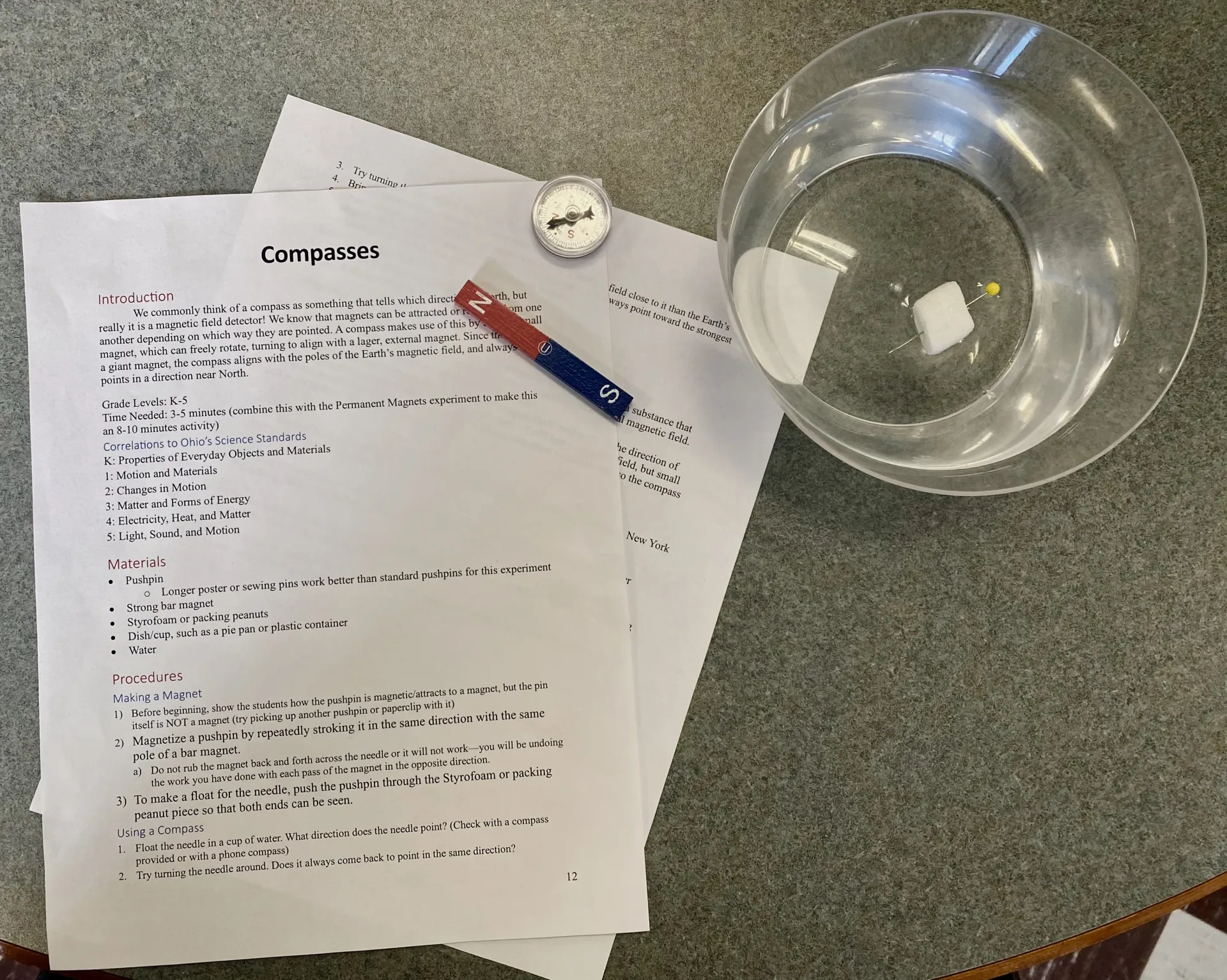 Compasses Magnetism Experiment