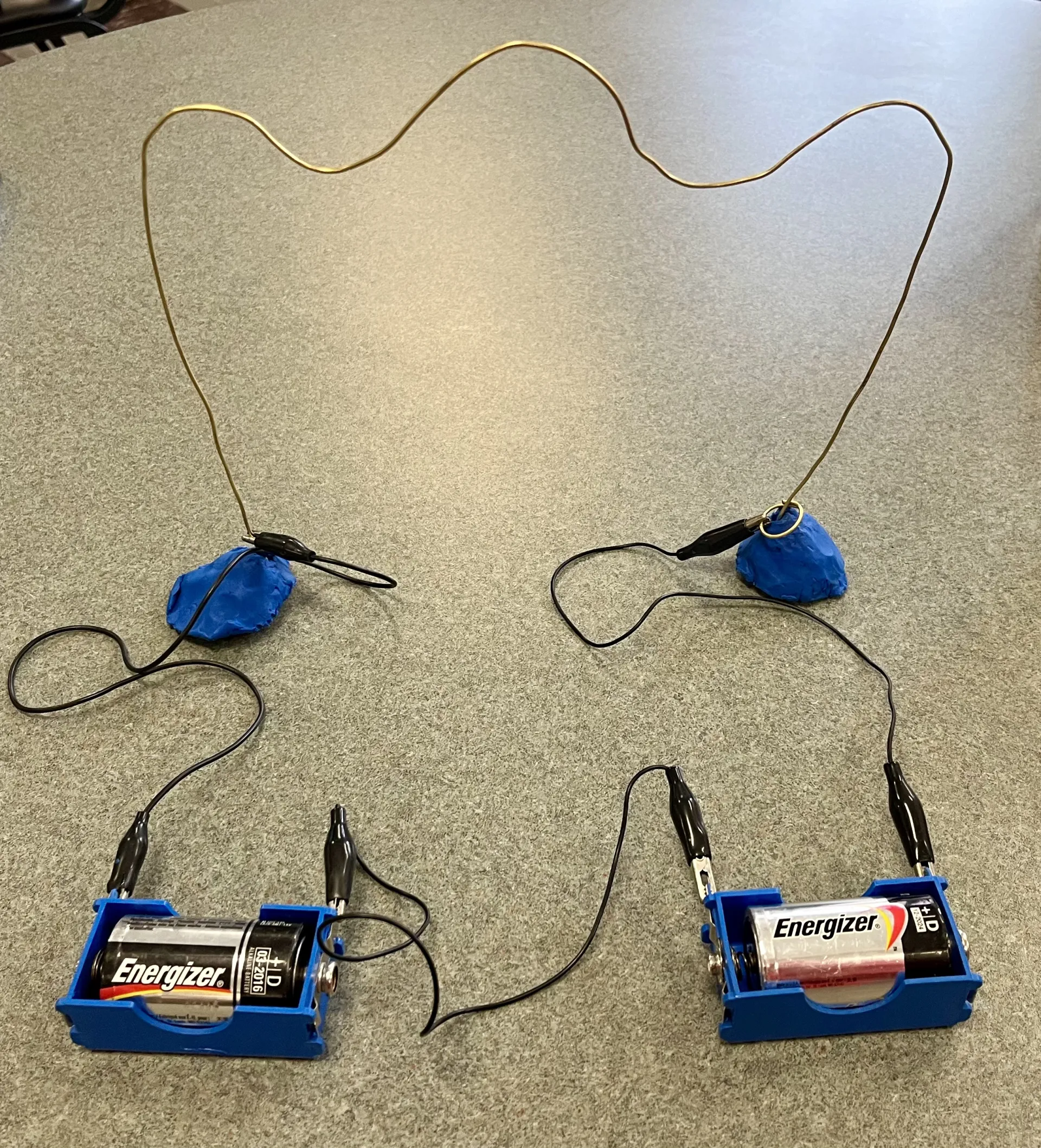 wire connected to batteries